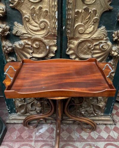 Bandeja de caoba Art Nouveau