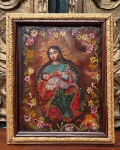 Virgen de la Leche, óleo sobre tela