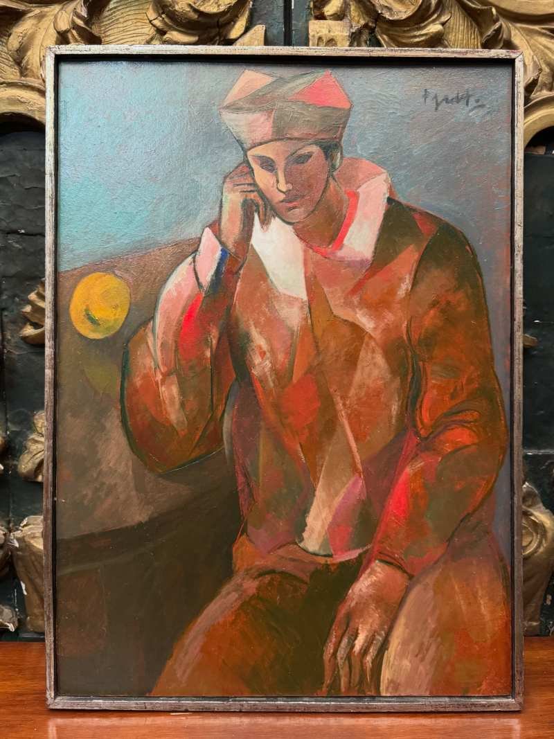 Obra de Luis Tejada con figura introspectiva